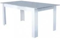 Tavolo Allungabile Gemma 160/200x90x75 h cm in Truciolare bilaminato Bianco e Grigio effetto Cemento