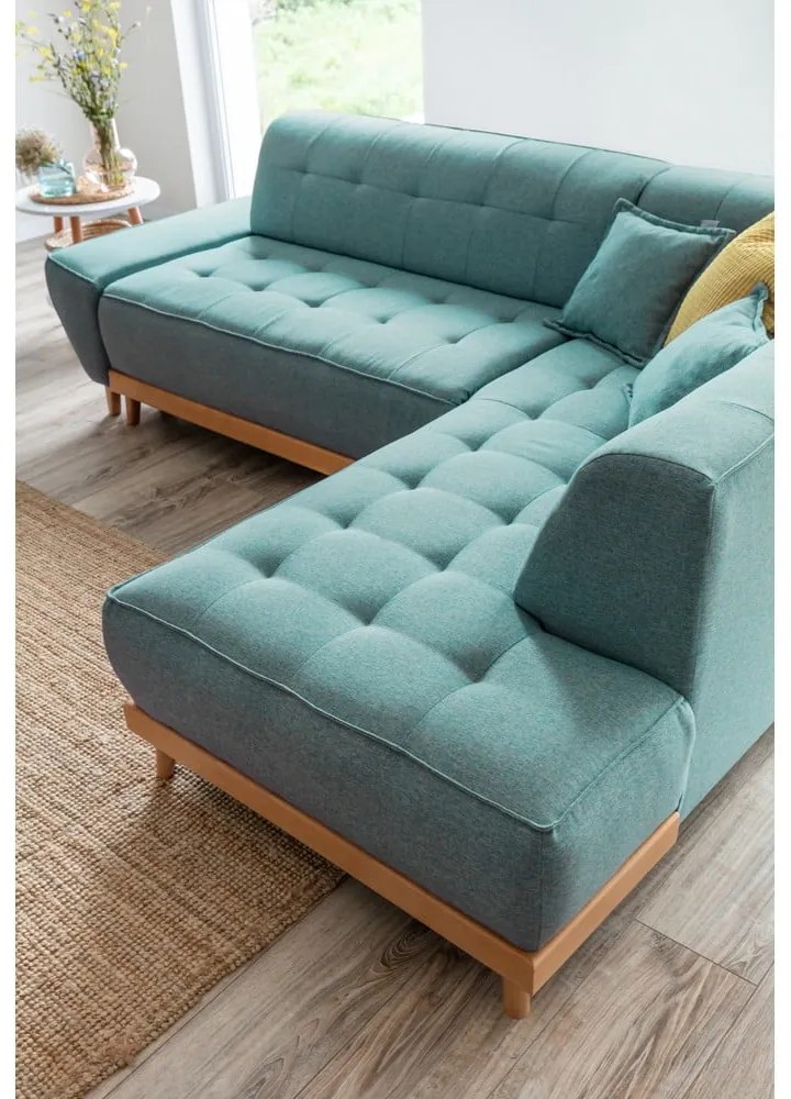 Divano letto angolare turchese (angolo destro) Dazzling Daisy - Miuform
