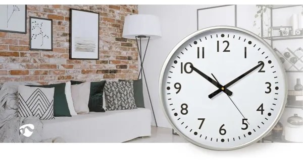 Nedis CLWA016PC38AL - Orologio da parete Ø 38 cm 1xAA bianco