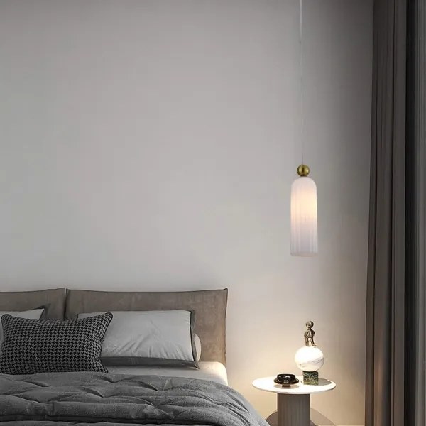 Lampadario a cavo PIEGA 1xE14/40W/230V ottone/bianco