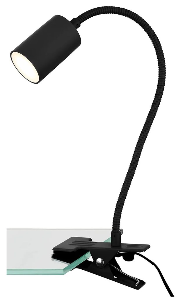 Lampada Da Tavolo Nordico Fleks Metallo Plastica Nero Led Integrato 3,5W 3000K