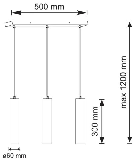 Lampadario su filo NAPOLI 3xGU10/8W/230V