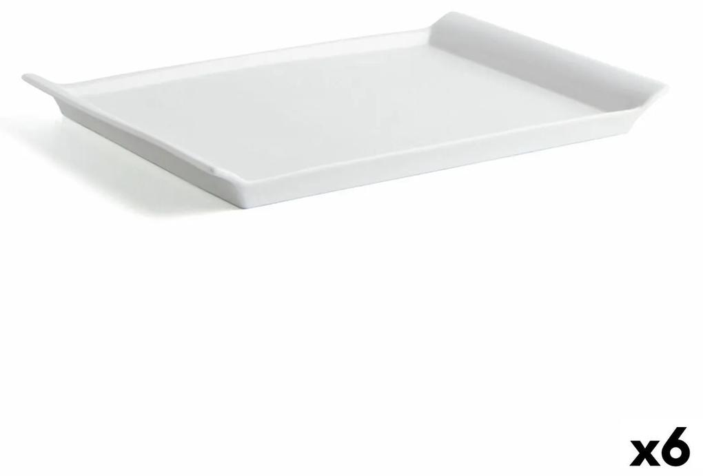 Teglia da Cucina Quid Gastro Fresh Rettangolare Ceramica Bianco (36 x 25 cm) (6 Unità)