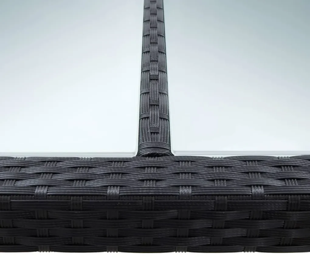 Tavolo da giardino nero 200x200x74 cm in polyrattan