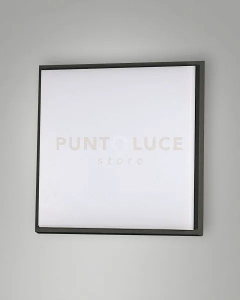Desdy plafoniera nera l.24x24cm a led 23w 3000k 2700 lm in allumini...