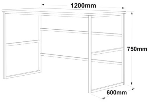 Scrivania Industrial Ferro E Legno 120x60x75H Rovere E Antracite Voyage