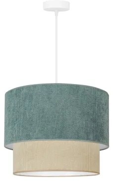 Duolla - Lampadario a sospensione con filo CORDUROY 1xE27/15W/230V diametro 40 cm blu/beige