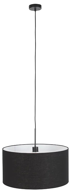 Lampada a sospensione moderna nera con paralume nero 50 cm - Combi 1