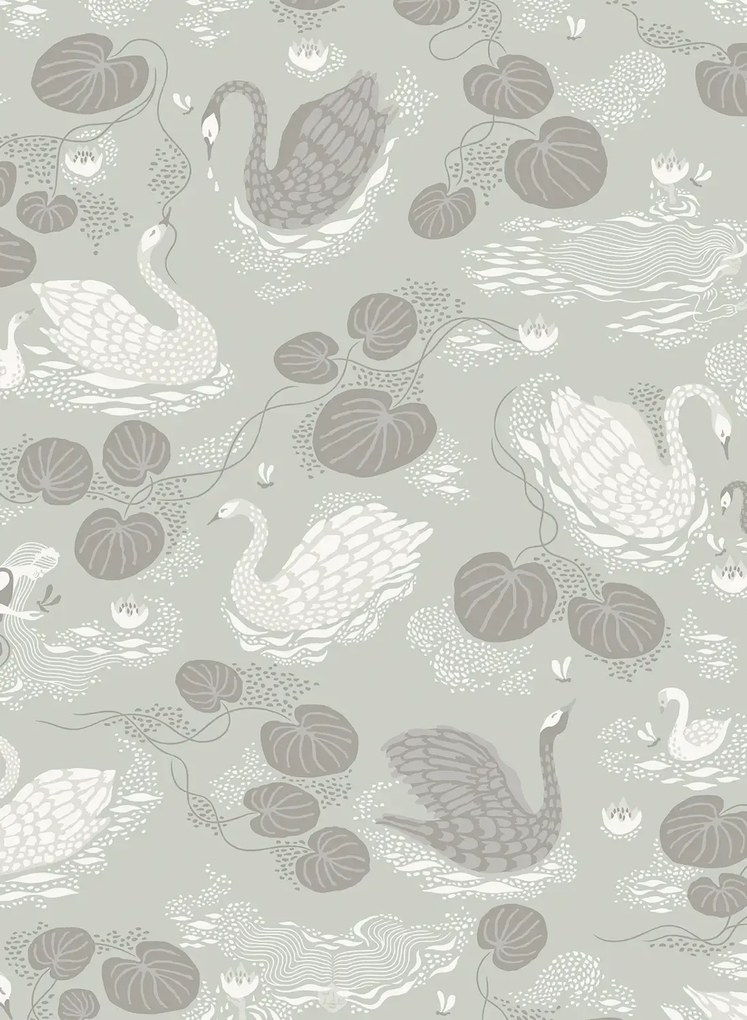 Littlephant Carta da parati Nobel Nymphs - Dusty Aqua