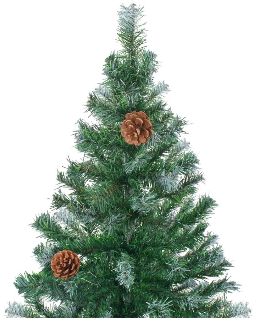 Albero di Natale Preilluminato con Palline e Pigne 180 cm