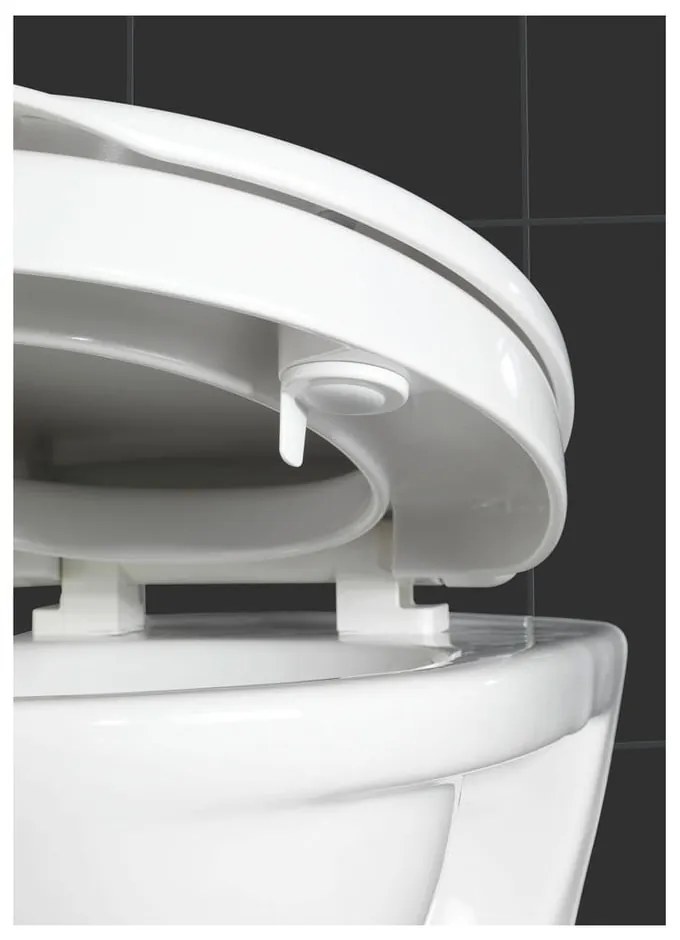 Sedile per wc leggermente rialzato con chiusura facilitata per anziani , 43,5 x 37 cm Secura - Wenko