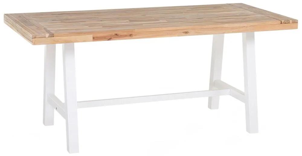 Tavolo legno chiaro e bianco 170 x 80 SCANIA Beliani