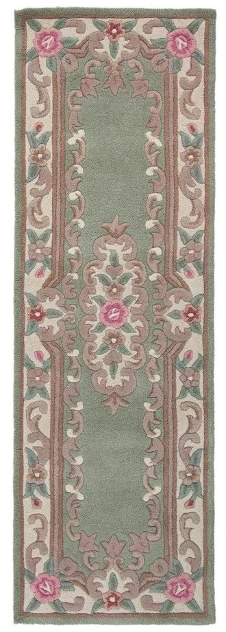 Tappeto verde in lana 67x210 cm Aubusson - Flair Rugs