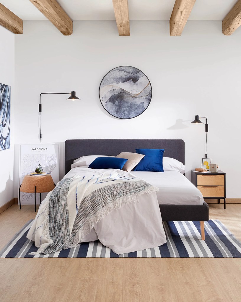 Kave Home - Testiera Dyla nera sfoderabile per letto da 160 cm