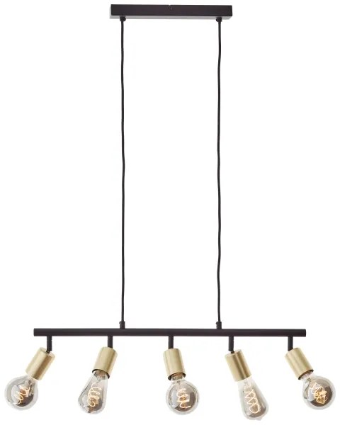 Brilliant - Lampadario a sospensione su cavo TIFFANY 5xE27/28W/230V nero/ottone