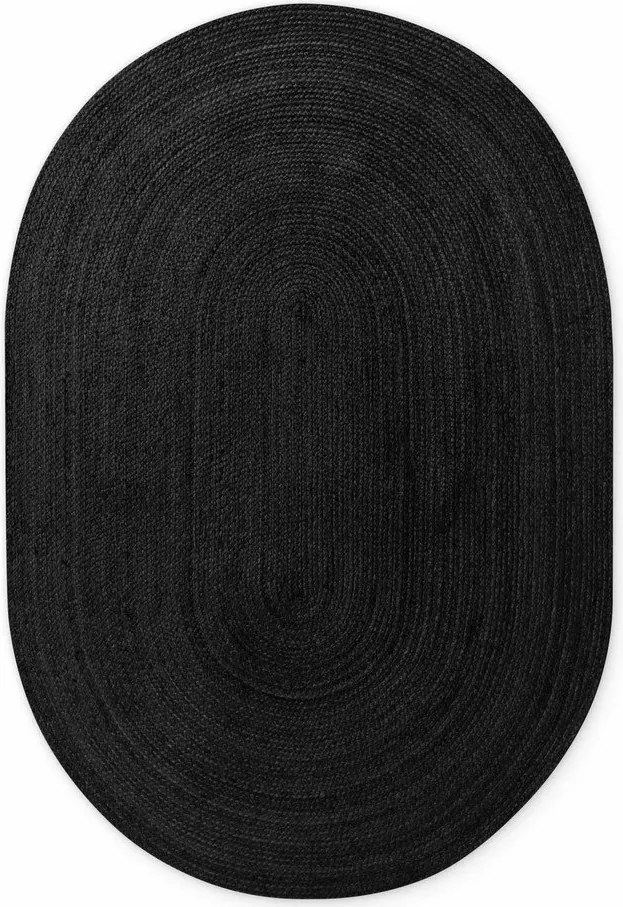 Tappeto nero in iuta reversibile/tessuto a mano 160x230 cm Braided – Hanse Home