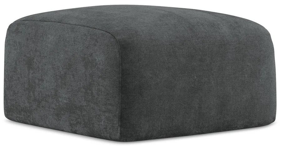 Poggiapiedi grigio scuro con rivestimento in ciniglia Leila – Makamii