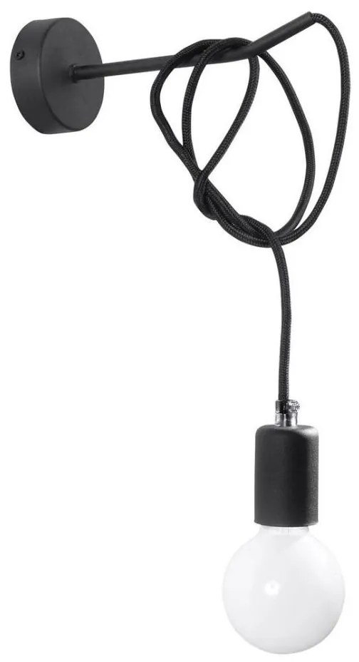 Applique EDISON 1xE27/60W/230V nero