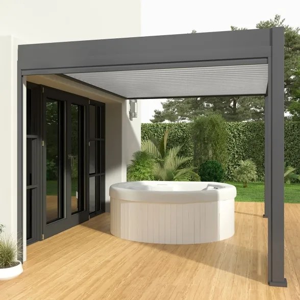 Pergola bioclimatica Ombréa addossata 3x4M in alluminio