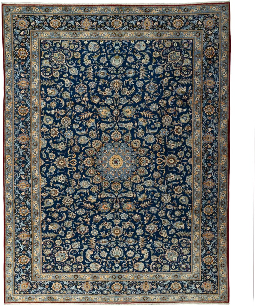 Kashan Tappeto persiano 400 x 310 Blu (Iran) Annodato A Mano