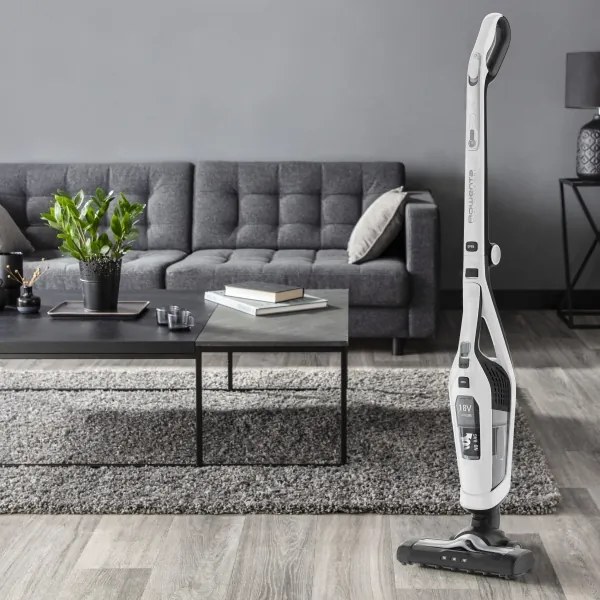 Rowenta - Aspirapolvere a bastone DUAL FORCE 2IN1 100W/18V bianco