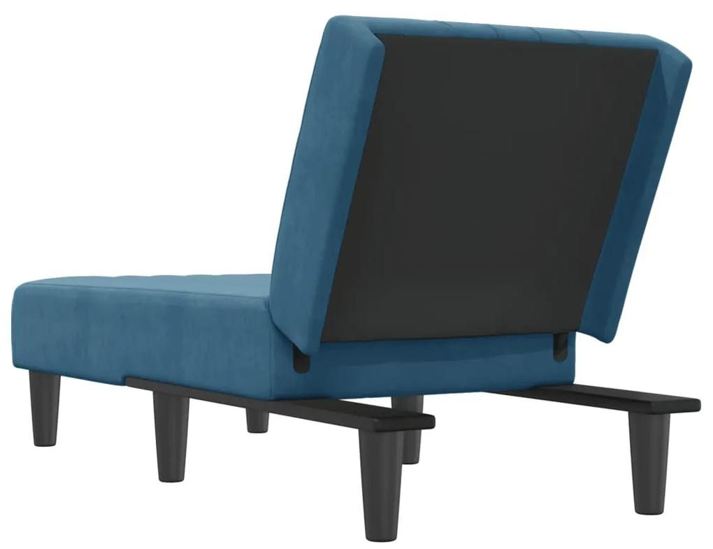 Chaise longue in velluto blu