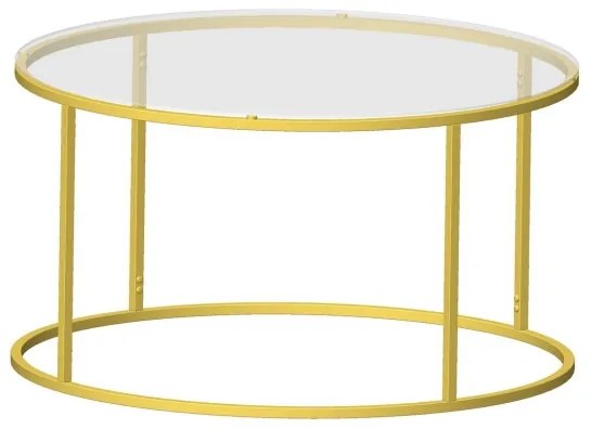 Tavolino BERLIN 80x45 cm oro/limpido