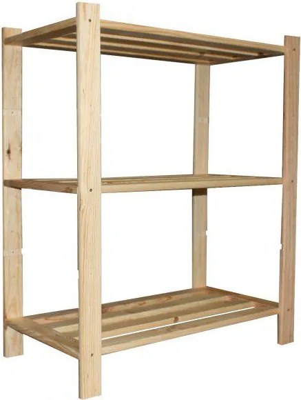 Scaffale 3 ripiani a doghe 70x30x94 cm in Legno di Pino Naturale...