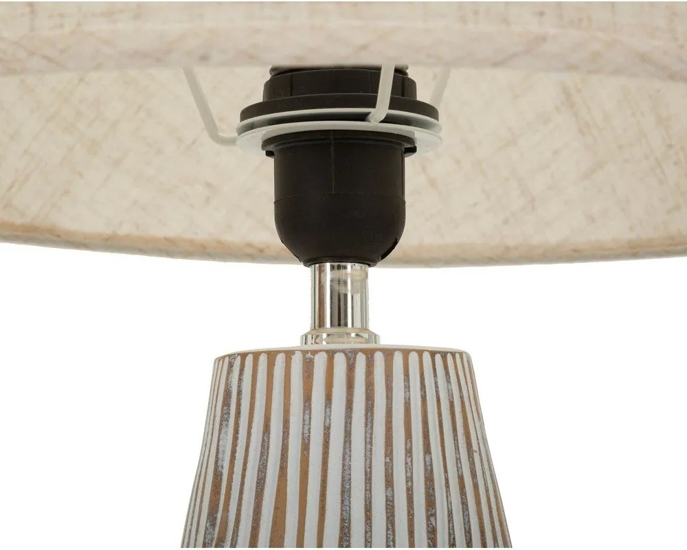 Lampada da tavolo color crema con paralume in tessuto (altezza totale 69,5 cm) Hanoi – Mauro Ferretti