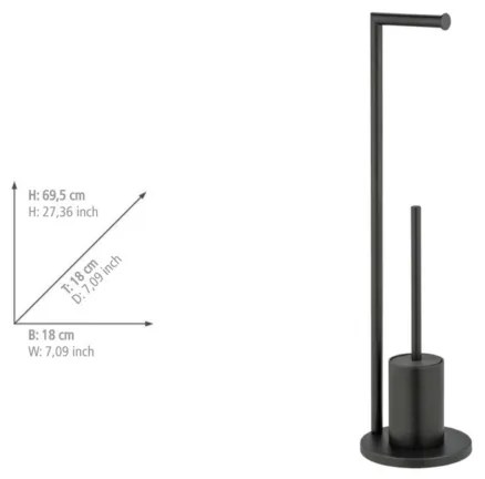 WENKO 25675100 - Set WC FERLA 18x69,5 cm nero