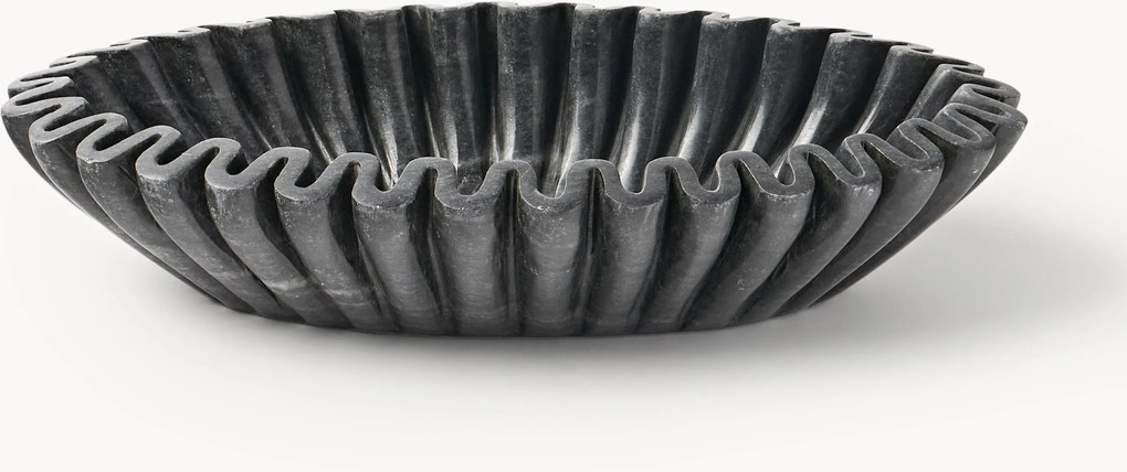 Ciotola decorativa ovale in marmo fatta a mano Santorini, larg. 35 cm