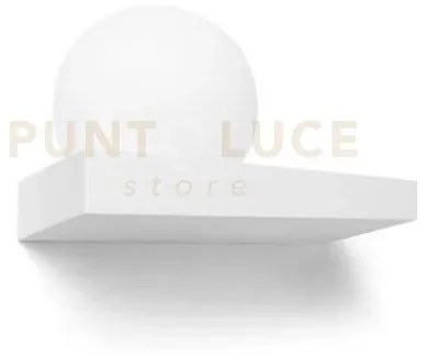 Cicladi applique a parete con vetro 1 luce gx53 in gesso bianco 25cm