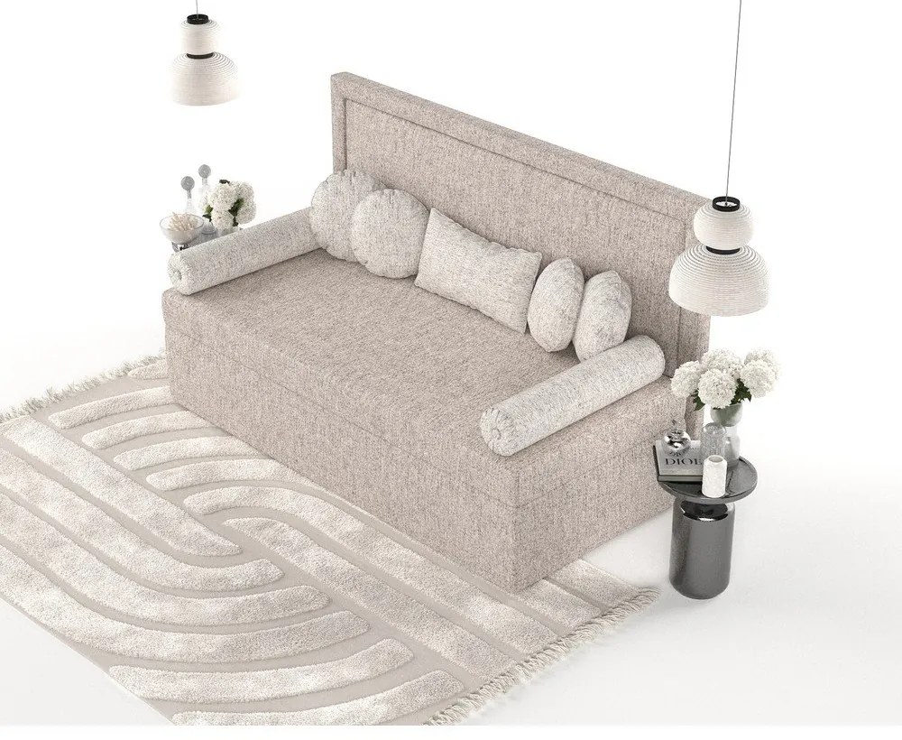 Letto singolo imbottito marrone chiaro 100x200 cm Scala - Maison de Rêve