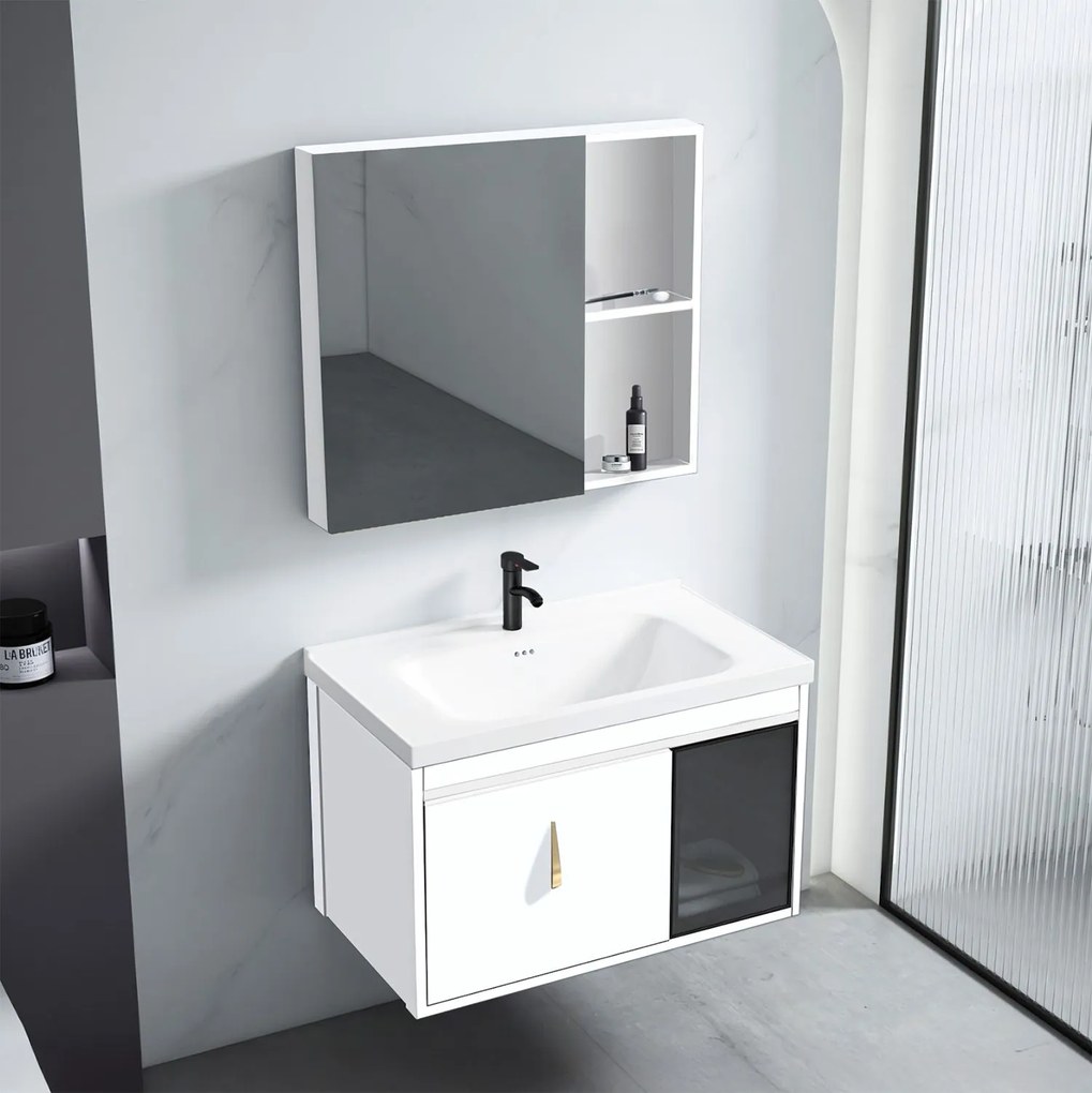 Set di mobili da bagno con lavabo Paris 60cm White
