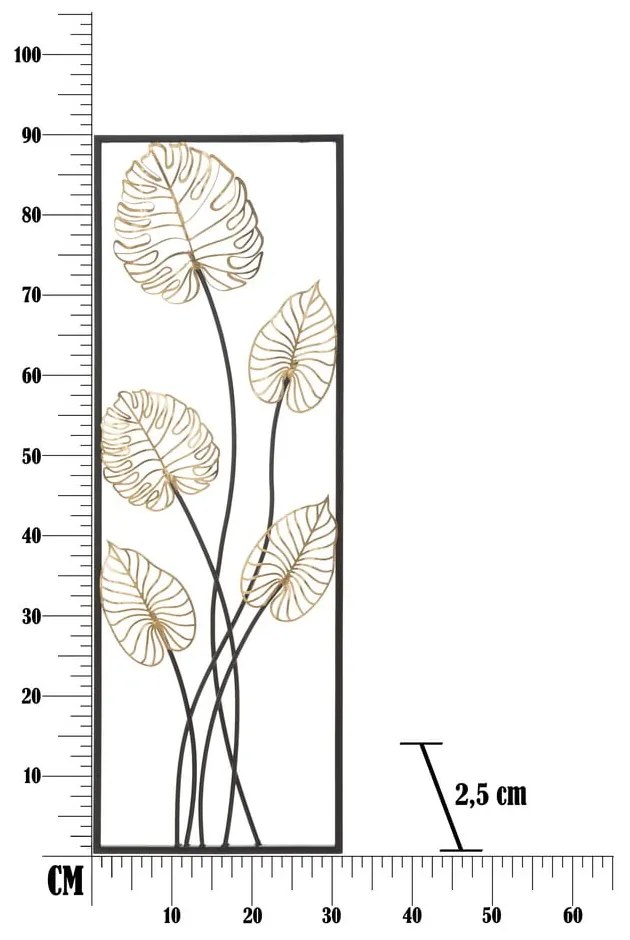 Decorazione da appendere in metallo con motivo a foglie Mauro Ferretti -A-, 31 x 90 cm Luxy - Mauro Ferretti