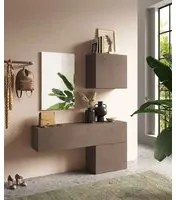 Parete Attrezzata da ingresso moderna colore Bronzo, Made in Italy ZLCINFNCOMPN58