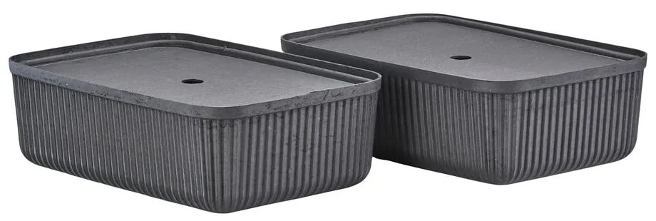 Scatole in set con coperchio nere 2 pz 48x32x20,5 cm Pulp – Zone