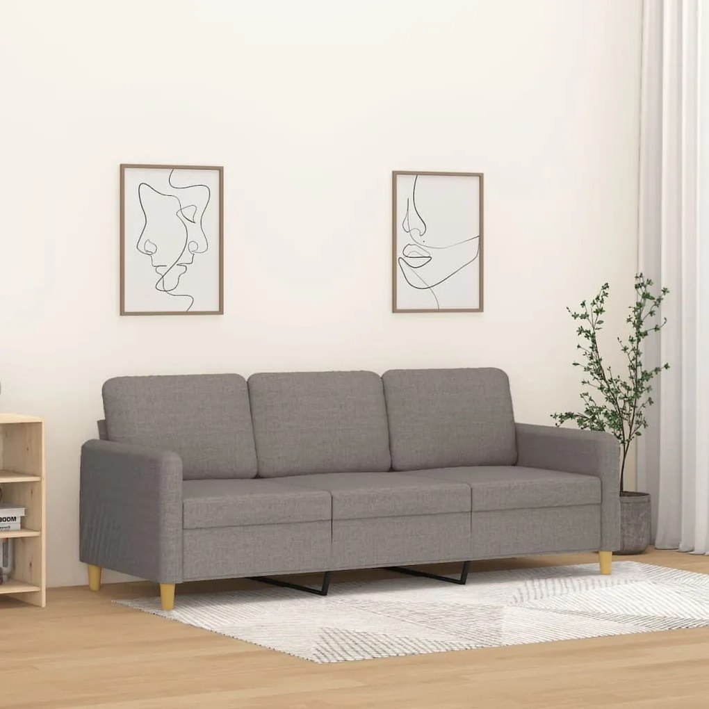 Divano A 3 Posti Tortora 180 Cm İn Tessuto /