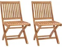 Sedie da Giardino Pieghevoli 2 pz in Legno Massello di Teak 315105