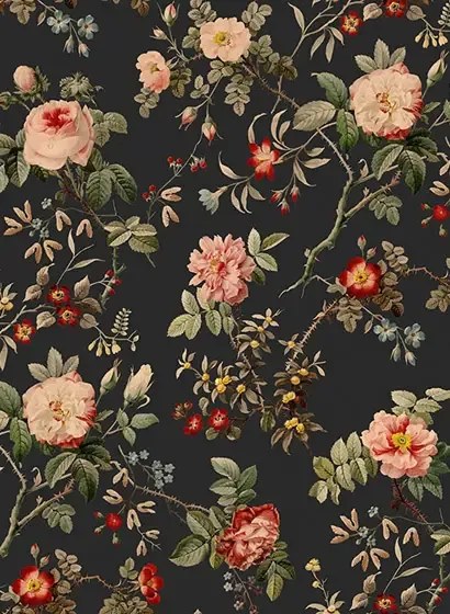 Rebel Walls Carta da parati panoramica Thorn Rose - Midnight