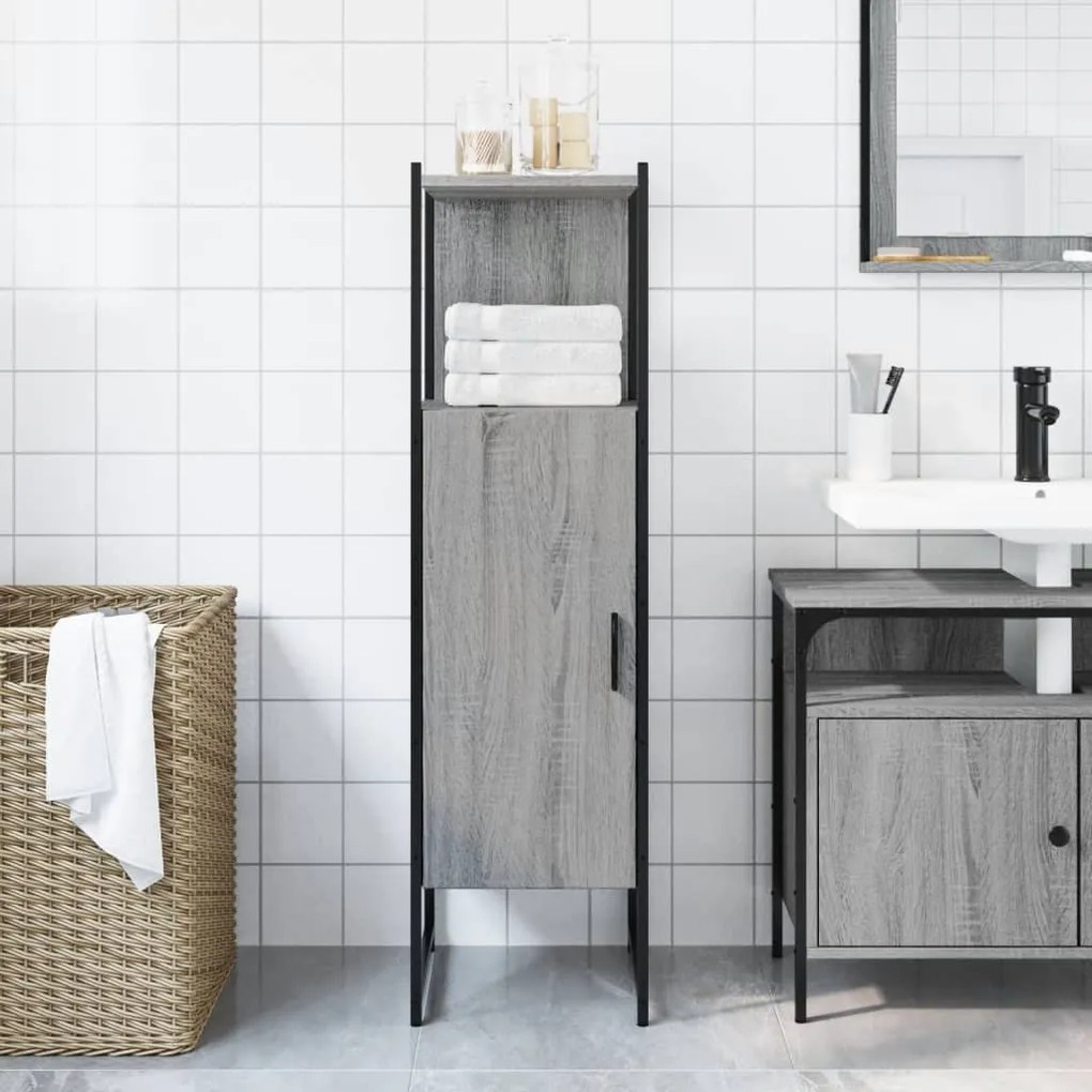 Mobile da bagno grigio sonoma 33x33x120,5cm legno multistrato