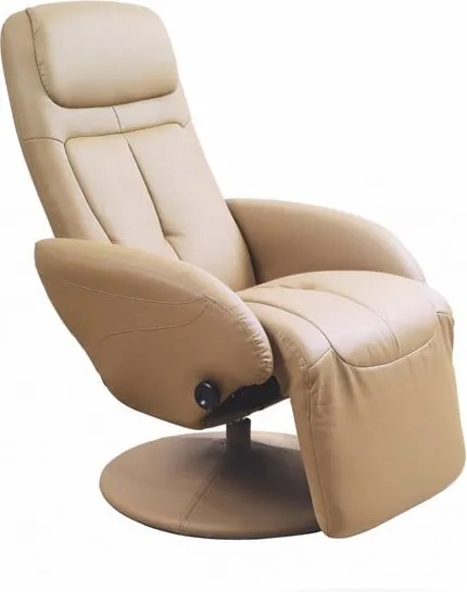 Poltrona reclinabile imbottita Optima beige - H 84-101 cm
