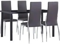 Set Sala da Pranzo 5 pz in Similpelle Grigio 3052999