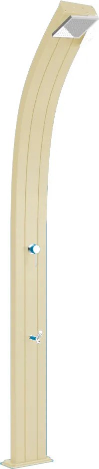 Doccia Solare da Esterno Giardino 30L Miscelatore e Lavapiedi Arkema Spring Champagne Bronze...