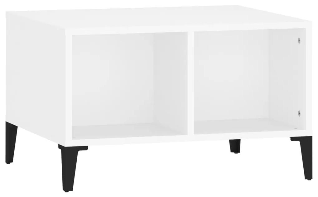 Tavolino da salotto bianco 60x50x36,5 cm in legno multistrato