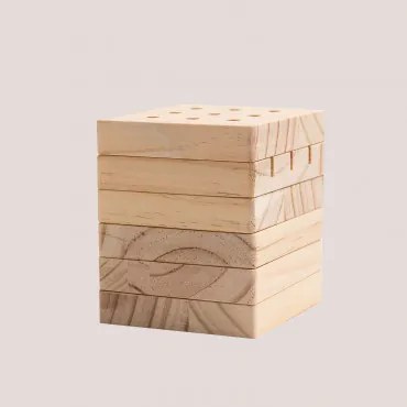 Set organizer da scrivania in legno di pino Nimes Marrone Legno - Sklum