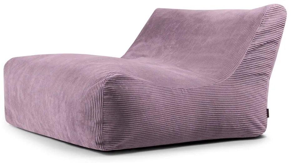 Puof a sacco viola con rivestimento in velluto a coste Sofa Lounge – SLOWDOWN