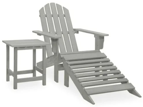 Sedia Giardino Adirondack Ottomana Tavolo Abete Massello Grigio