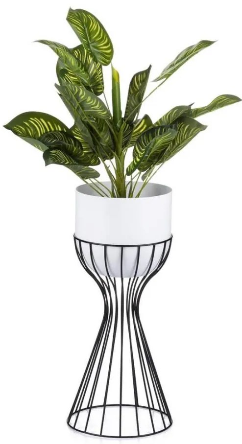 Vaso da fiori in metallo LOFT 46x20 cm nero/bianco