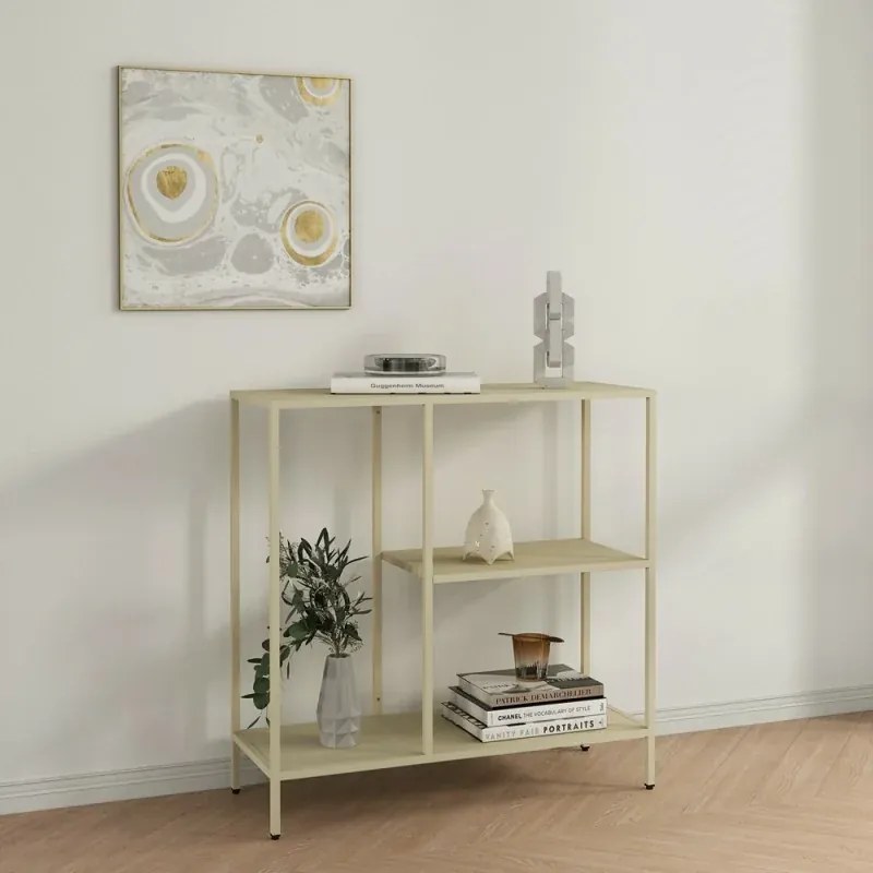 Mobile multiuso 80x80h cm in metallo beige con vano e ripiani a giorno Jungle